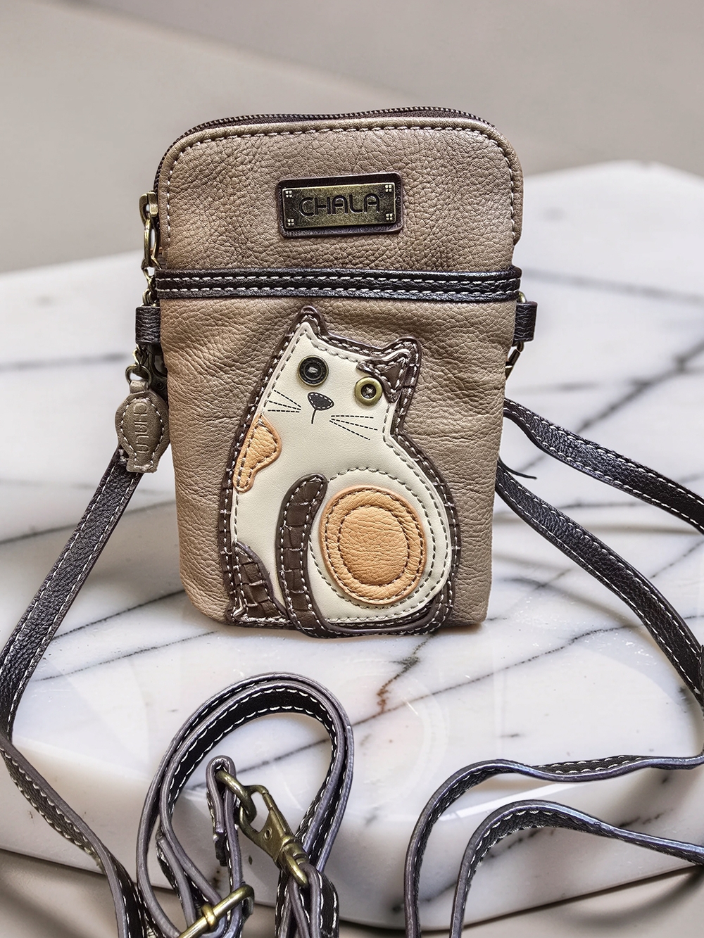 CHALA Vegan Leather Calico Cat Phone Crossbody